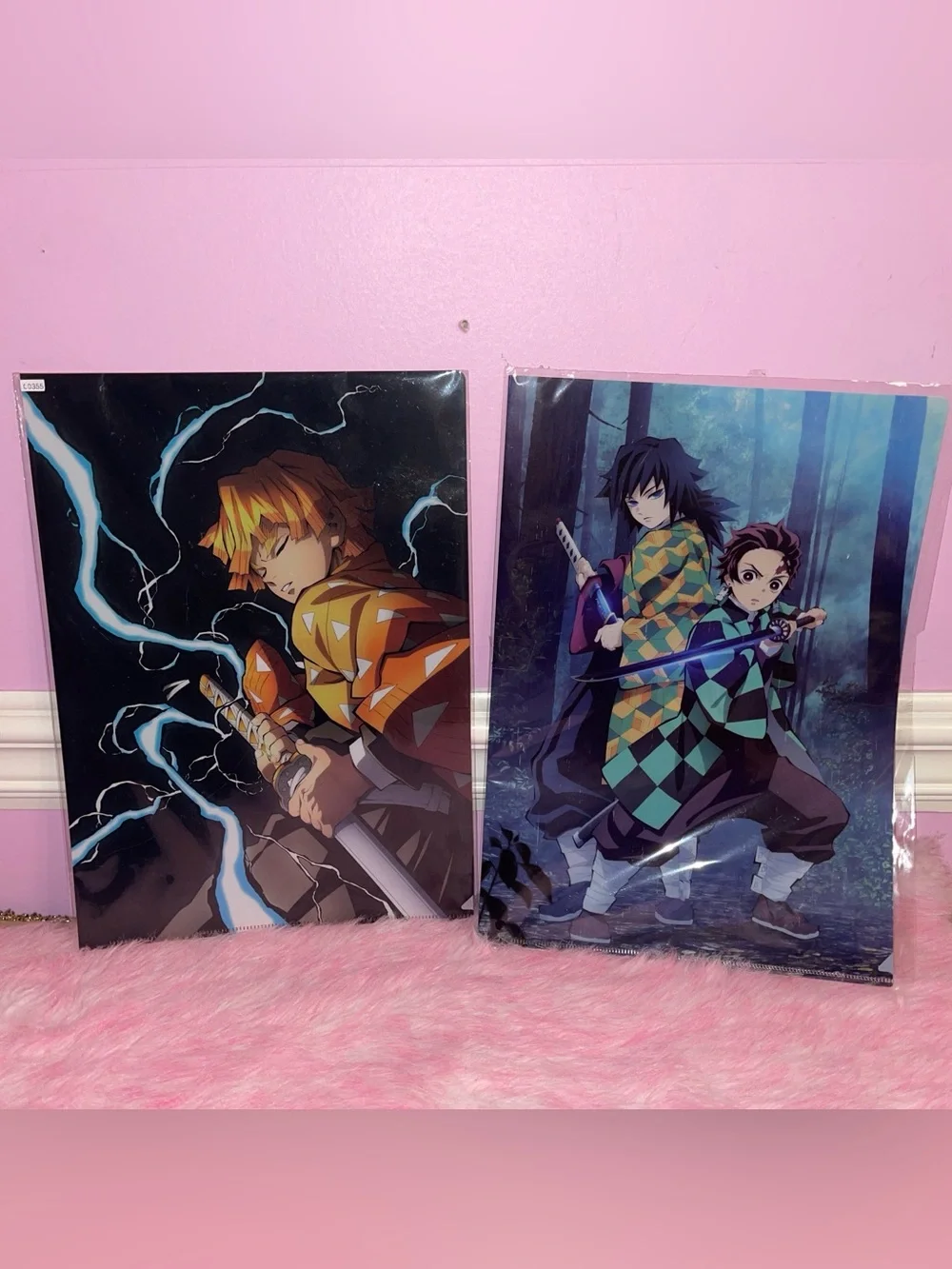 Demon slayer kimetsu no yaiba clear file folder set lot zenitsu tanjiro giyu